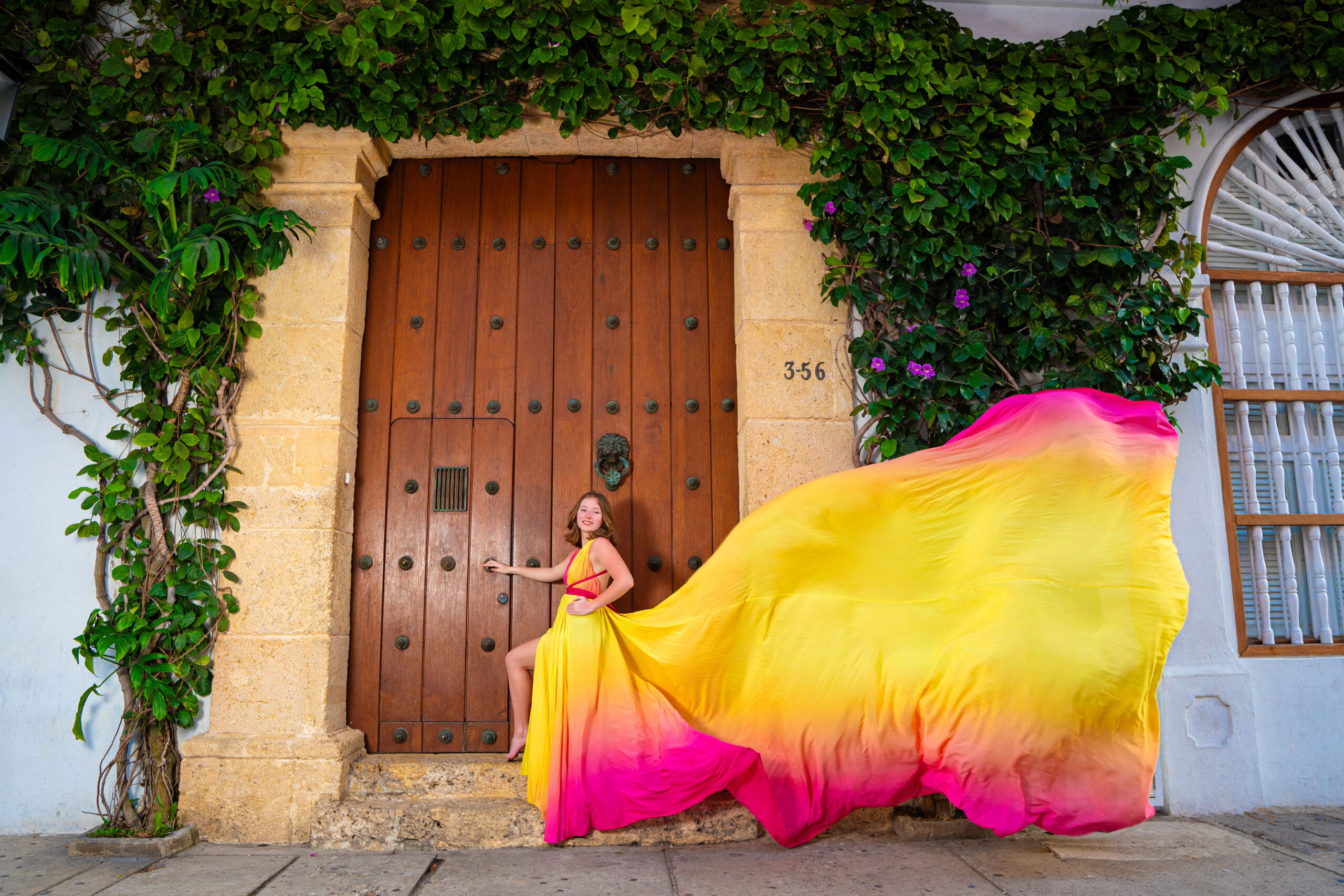 Flying Dress Photoshoot in Cartagena